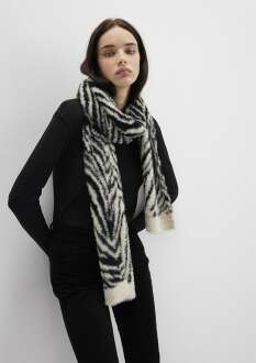 Mavi Siyah Kadın Atkı 1913600-900 - Mavi