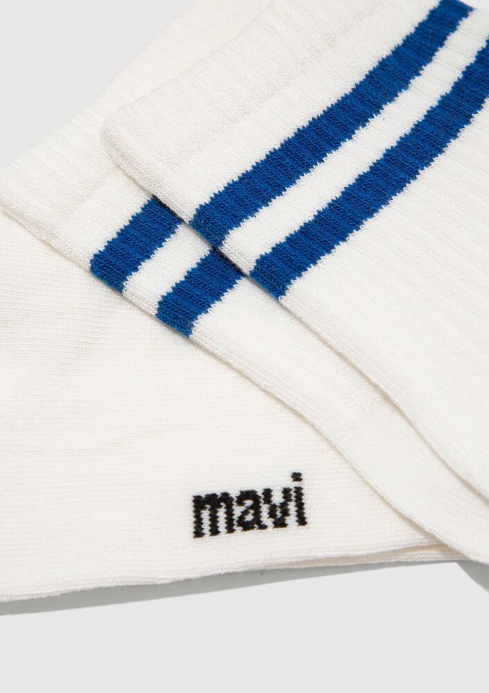 Mavi Soket Beyaz Erkek Çorap 0911594-20844 - 2