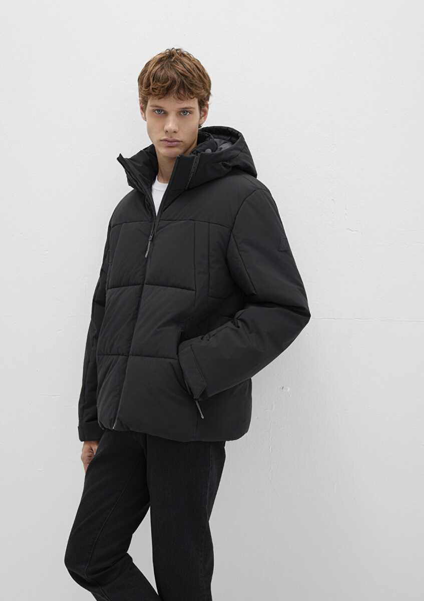 Mavi Su İtici Kapüşonlu Siyah Loose Fit  Erkek Şişme Mont 0110675-71379