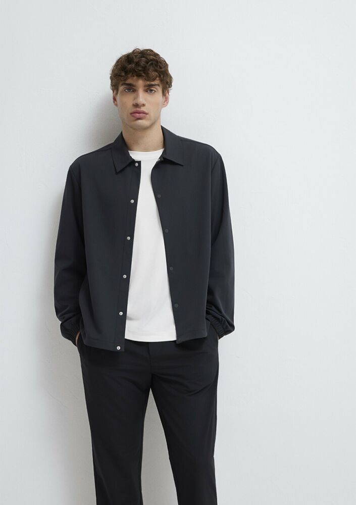 Mavi Su İtici Kapüşonlu Siyah Loose Fit Erkek  Şişme Mont 0110754-71379 - 1