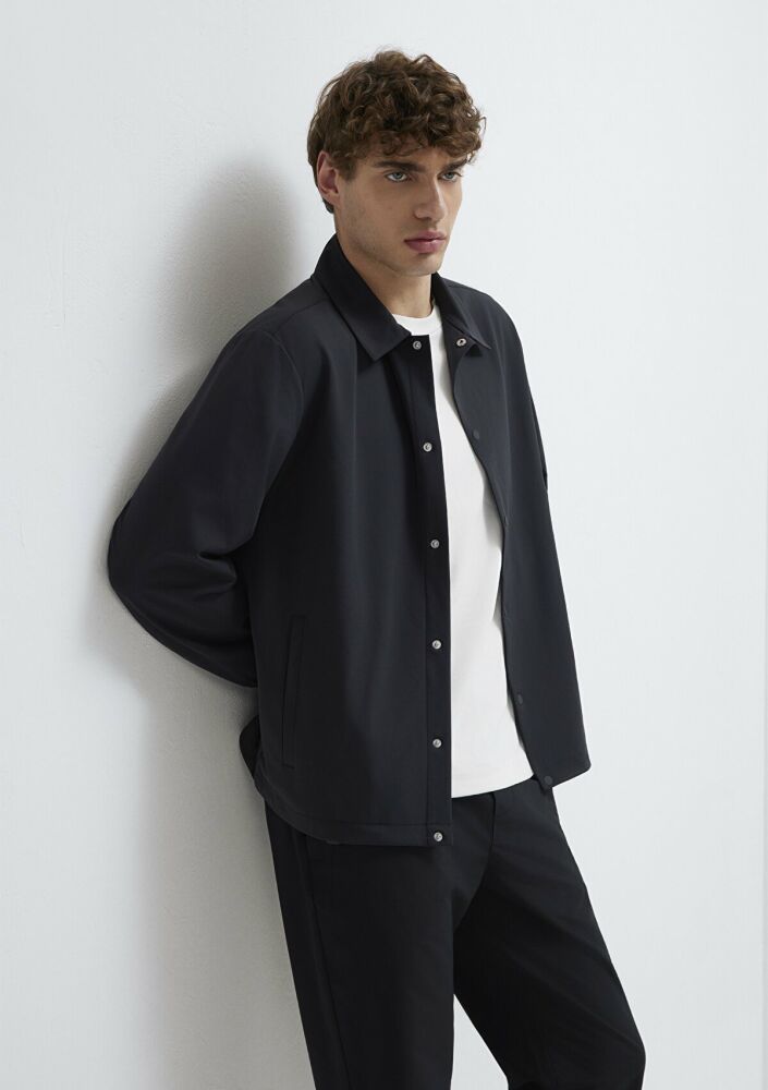 Mavi Su İtici Kapüşonlu Siyah Loose Fit Erkek  Şişme Mont 0110754-71379 - 2