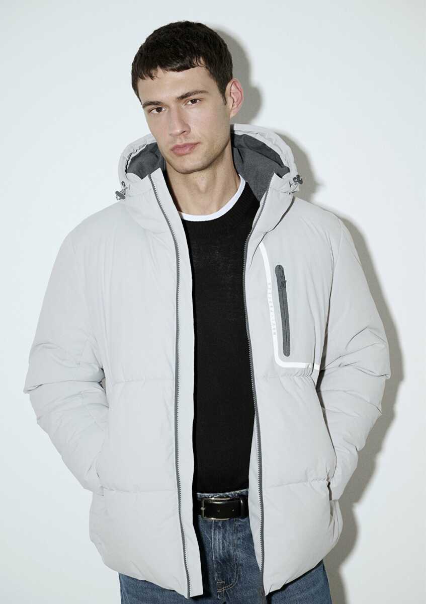 Mavi Su İtici Su İtici Gri Loose Fit Erkek Şişme Mont 0110463-70075