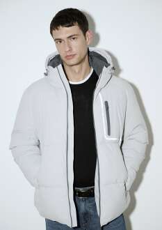 Mavi Su İtici Su İtici Gri Loose Fit Erkek Şişme Mont 0110463-70075 - Mavi (1)