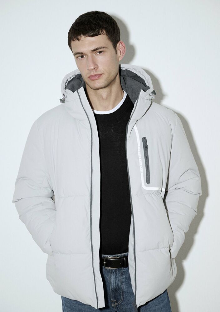 Mavi Su İtici Su İtici Gri Loose Fit Erkek Şişme Mont 0110463-70075