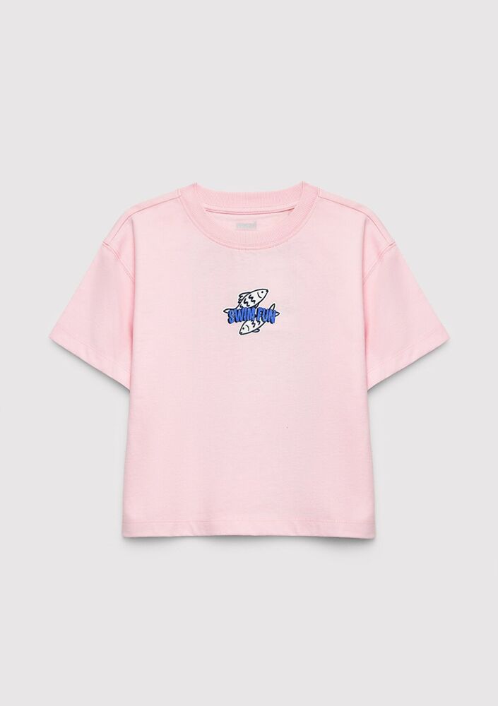Mavi Swim Fun Baskılı Pembe Loose Fit Çocuk Tişört 7610440-90773