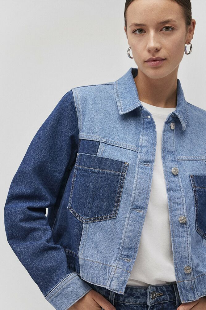 Mavi Tanya Mix Blue Blockıng Kadın Jean Ceket 1110477-87975 - 1