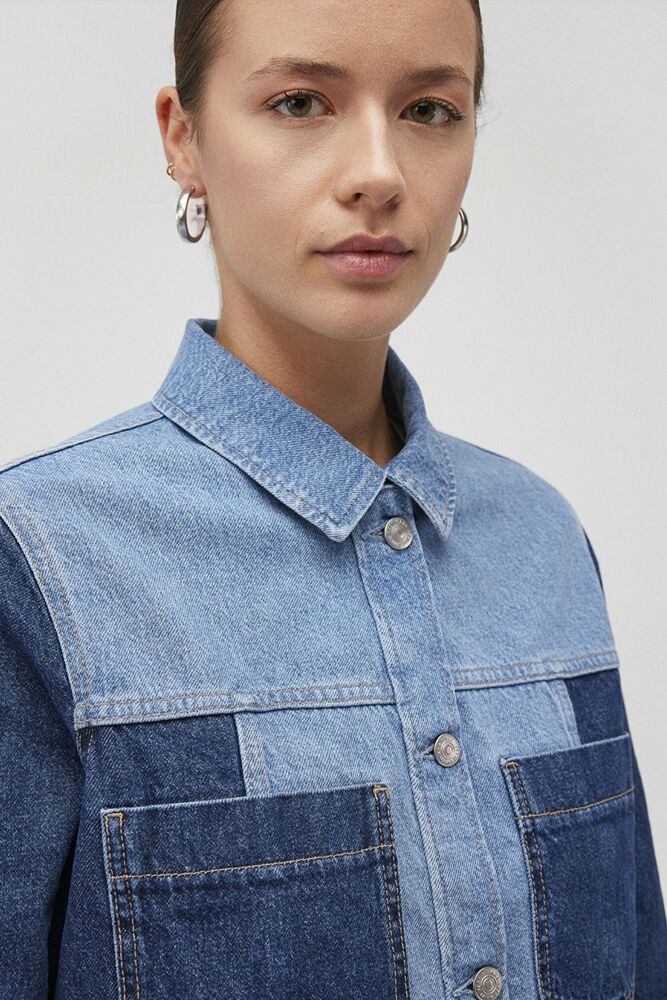Mavi Tanya Mix Blue Blockıng Kadın Jean Ceket 1110477-87975 - 4