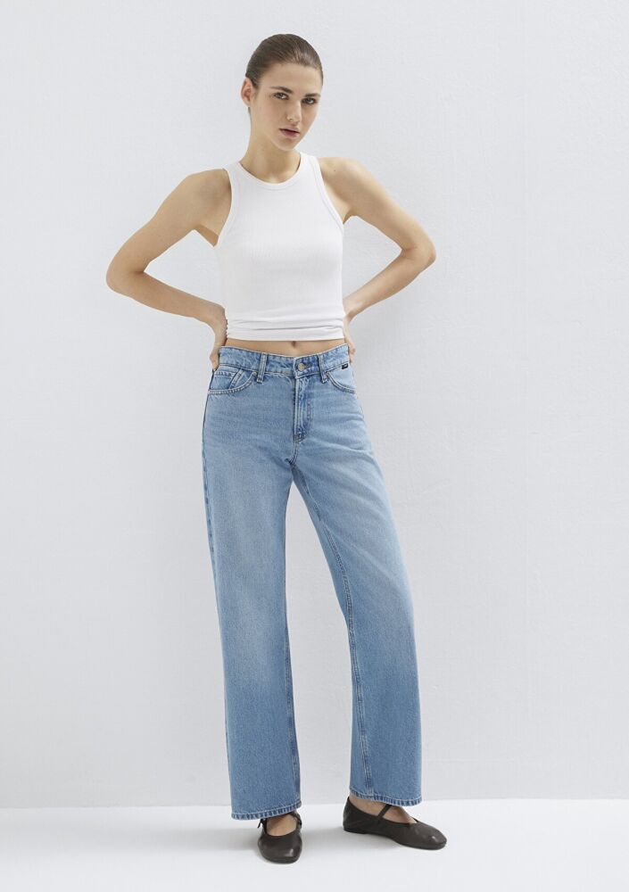 Mavi Taylor Iconic Puslu Açık Mavi Straight Yüksek Bel Kadın Jean Pantolon 1010840-A1563