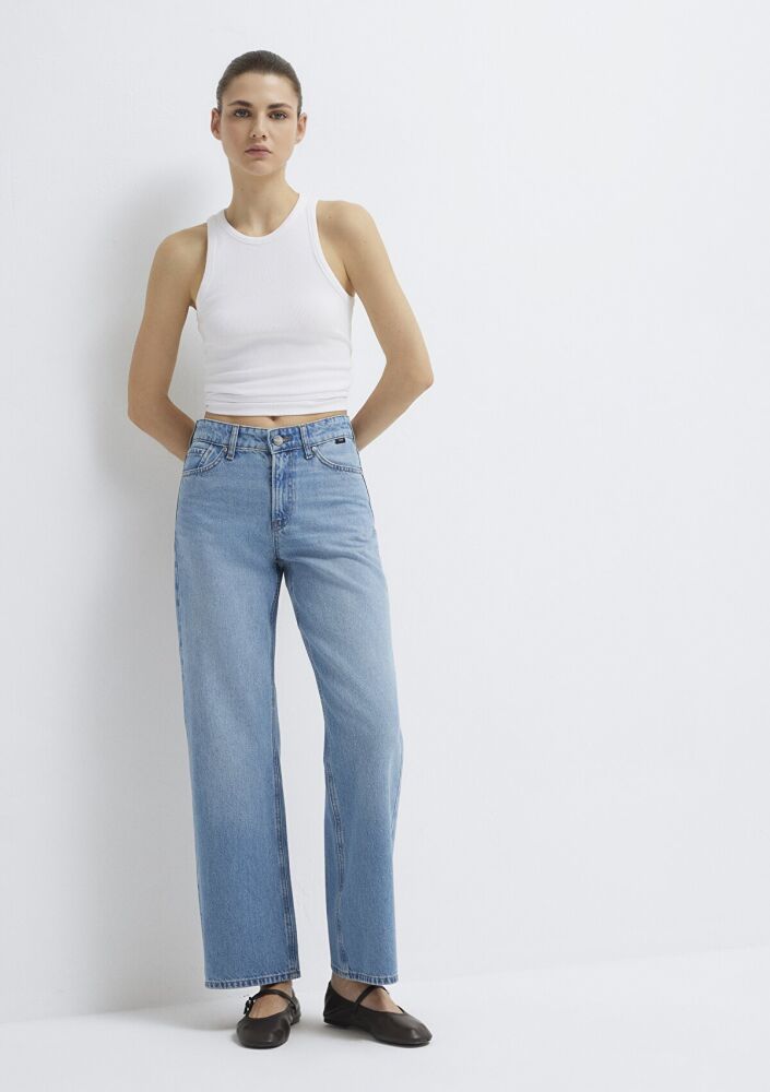Mavi Taylor Iconic Puslu Açık Mavi Straight Yüksek Bel Kadın Jean Pantolon 1010840-A1563 (1)