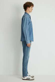 Mavi Ted Mid Blue Denim Erkek Jean Gömlek 0210909-87933 - 3