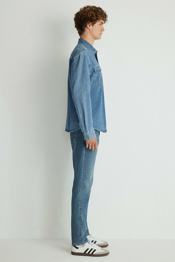 Mavi Ted Mid Blue Denim Erkek Jean Gömlek 0210909-87933 - 3