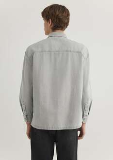 Mavi Tek Cepli Gri Denim Gömlek 0211157-80739 - 4