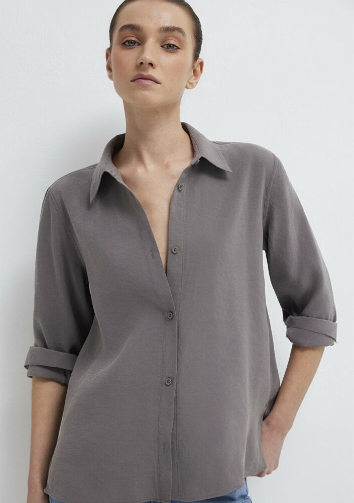 Mavi Tencel TM Liyosel Karışımlı Antrasit Regular Fit Erkek Gömlek1211374-90721 (1)