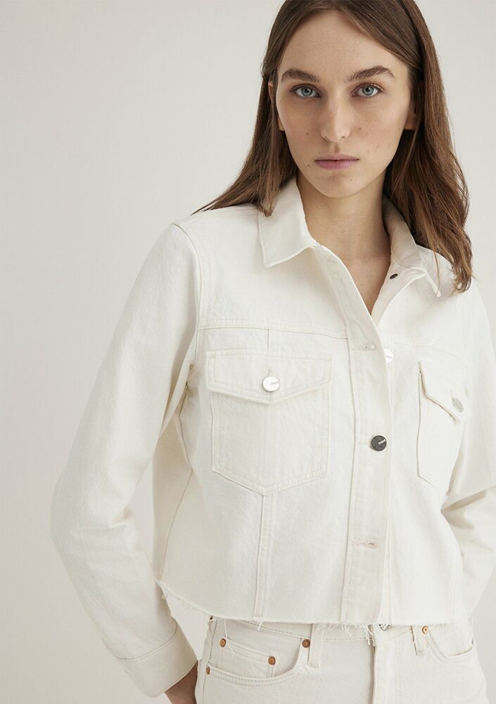 Mavi Thalıa White Premium Kadın Jean Ceket 1110289-8916 - 1
