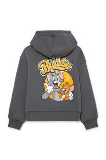 Mavi Tom & Jerry Baskılı Kapişonlu Çocuk Sweat 6S10029-85309 - 2