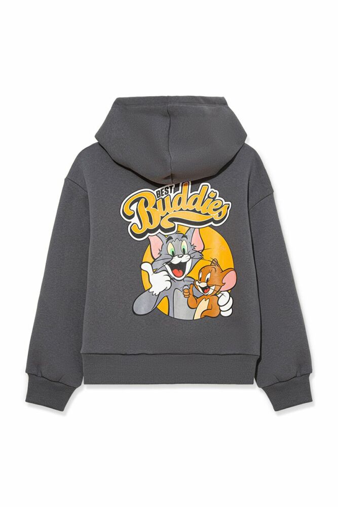 Mavi Tom & Jerry Baskılı Kapişonlu Çocuk Sweat 6S10029-85309 - 2