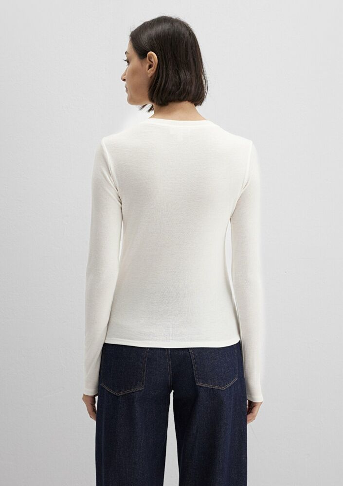 Mavi üğme Detaylı Ekru Kadın Sweat 1613652-80194 - 5