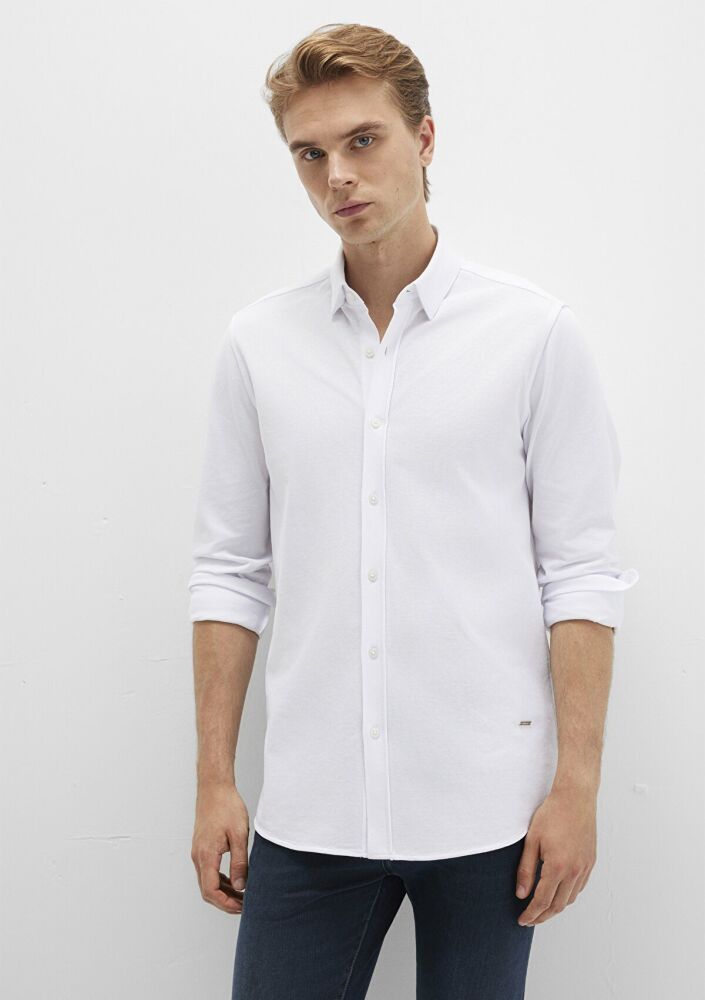 Mavi Uzun Kol Beyaz Erkek Gömlek 0211660-620