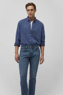 Mavi Uzun Kol Erkek Gömlek 0211232-87737 - Mavi (1)