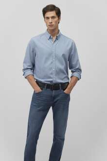 Mavi Uzun Kol Erkek Gömlek 0211232-88024 - Mavi (1)