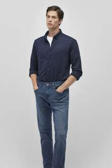 Mavi Uzun Kol Erkek Gömlek 0211236-86415 - Mavi (1)