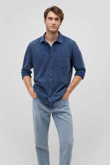 Mavi Uzun Kol İndigo Erkek Gömlek 0211082-18790 - Mavi (1)