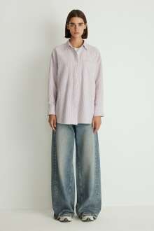 Mavi Uzun Kol Kadın Gömlek 1210863-88022 - Mavi (1)