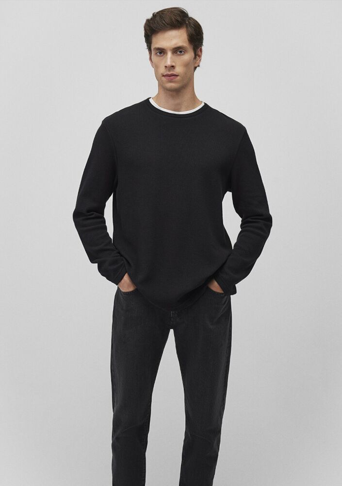 Mavi Uzun Kol Siyah Erkek Sweat 0611925-900 - 2