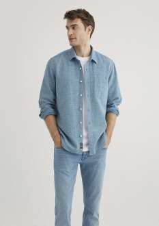Mavi Uzun Kol Storm Blue Erkek Gömlek 0211383-70735 - Mavi (1)