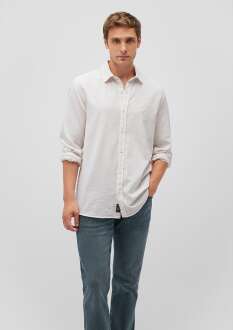 Mavi Uzun Kollu Açık Bek Erkek Gömlek 0210053-70039 - Mavi (1)