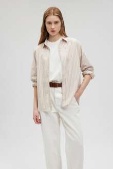 Mavi Uzun Kollu Kadın Gömlek 1210750-87001 - Mavi (1)