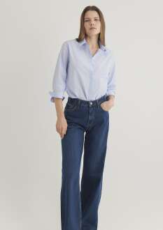 Mavi Uzun Kollu Kadın Gömlek 1211020-86987 - Mavi (1)