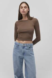 Mavi Uzun Kollu Toprak Kahve Kadın Sweat 1612822-81959 - Mavi (1)