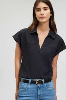 Mavi V Yaka Kadın Bluz 1210801-900 - Mavi (1)