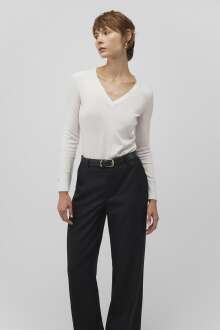 Mavi V Yaka Kırık Beyaz Kadın Kazak 1710509-70057 - Mavi (1)