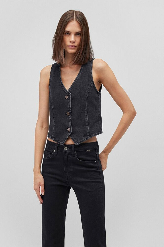 Mavi Vela Dark Smoke Denim Kadın Jean Ceket 1110448-87550 - 2