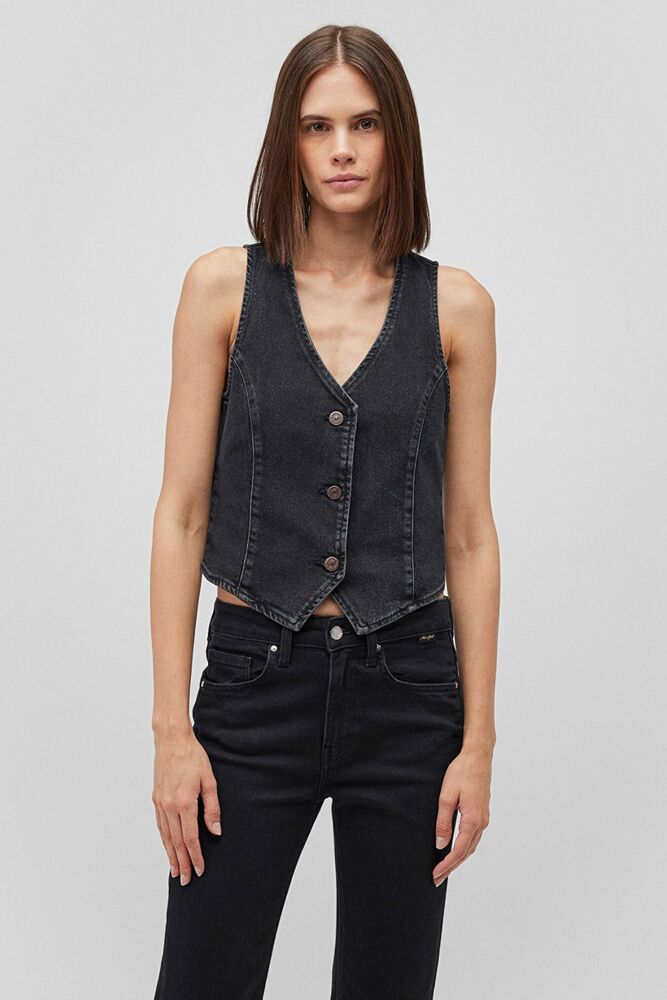 Mavi Vela Dark Smoke Denim Kadın Jean Ceket 1110448-87550 - 3