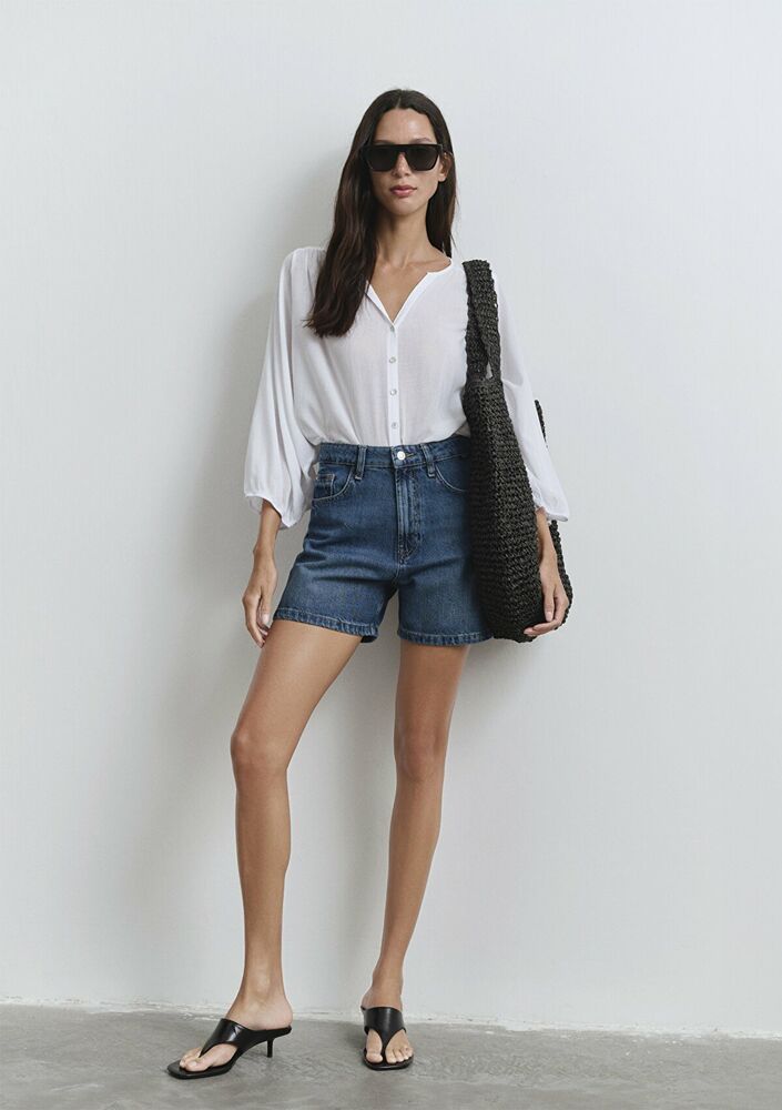 Mavi Verda Dark Blue 90's Kadın Jean Şort 1410059-89748 - 1