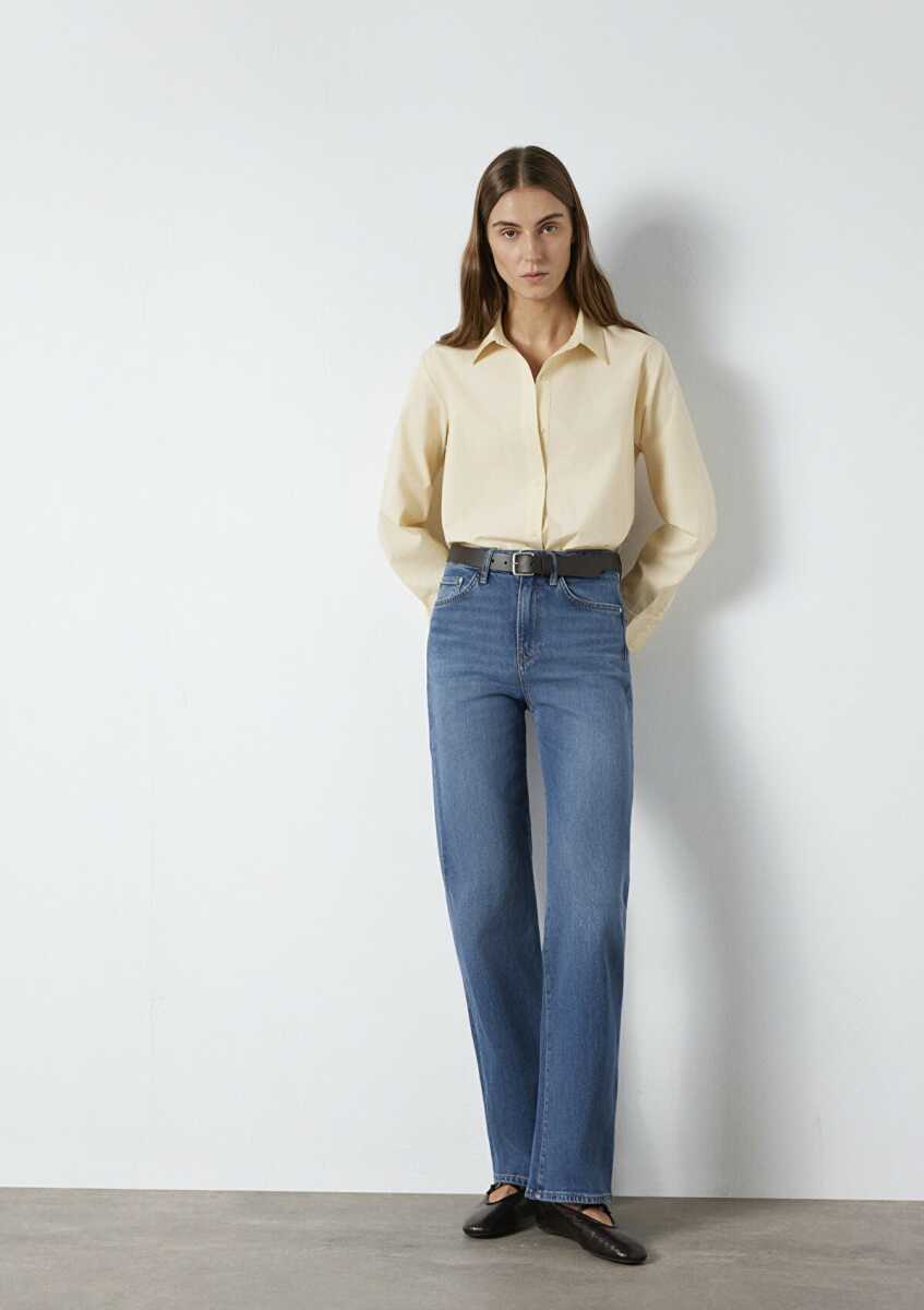 Mavi Victoria Koyu Mavi Premium Blue Wide Leg Fit Kadın Jean Pantolon 101072-A3035