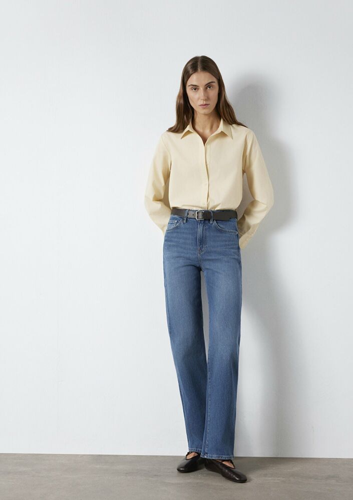 Mavi Victoria Koyu Mavi Premium Blue Wide Leg Fit Kadın Jean Pantolon 101072-A3035