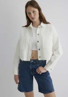 Mavi Vivi White 90's Kadın Jean Gömlek 1210244-86440 - 2