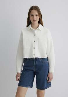 Mavi Vivi White 90's Kadın Jean Gömlek 1210244-86440 - 3