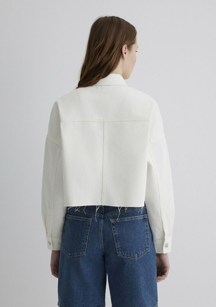 Mavi Vivi White 90's Kadın Jean Gömlek 1210244-86440 - 4
