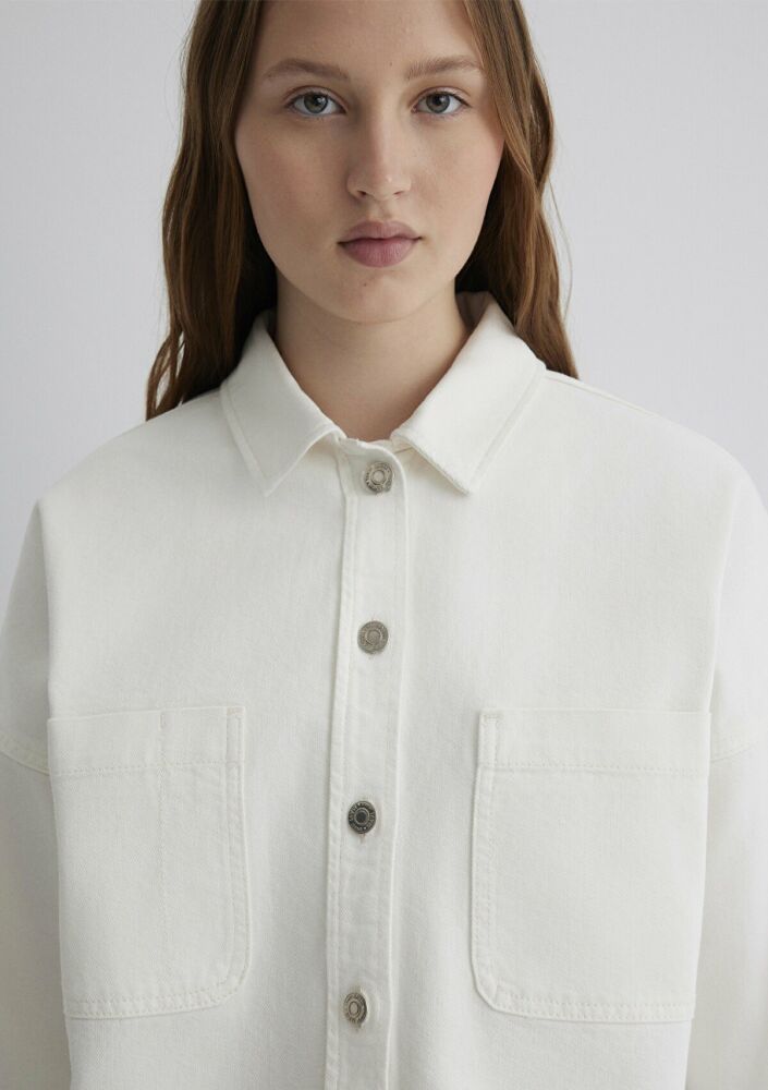 Mavi Vivi White 90's Kadın Jean Gömlek 1210244-86440 - 5