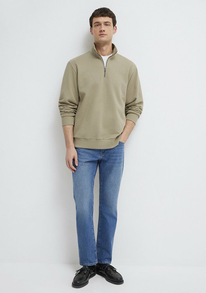 Mavi Yarı Fermuarlı Bordo Basic Loose Fit Erkek Sweatshirt 0S10419-70204 (1)