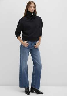 Mavi Yarı Fermuarlı Dik Yaka Siyah Kadın  Sweat 1S10434-900 - 2