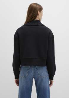 Mavi Yarı Fermuarlı Dik Yaka Siyah Kadın  Sweat 1S10434-900 - 5