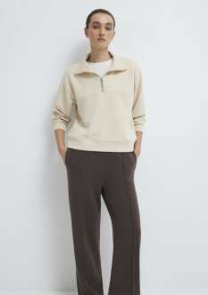 Mavi Yarı Fermuarlı Ekru Loose Fit Kadın  Sweatshirt 1S10488-70005 - 1