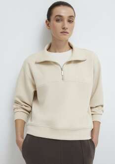 Mavi Yarı Fermuarlı Ekru Loose Fit Kadın  Sweatshirt 1S10488-70005 - 2