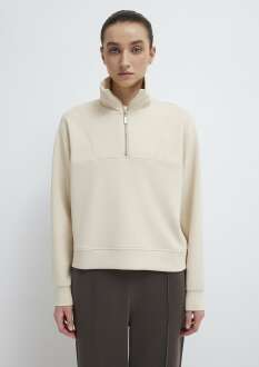 Mavi Yarı Fermuarlı Ekru Loose Fit Kadın  Sweatshirt 1S10488-70005 - 4